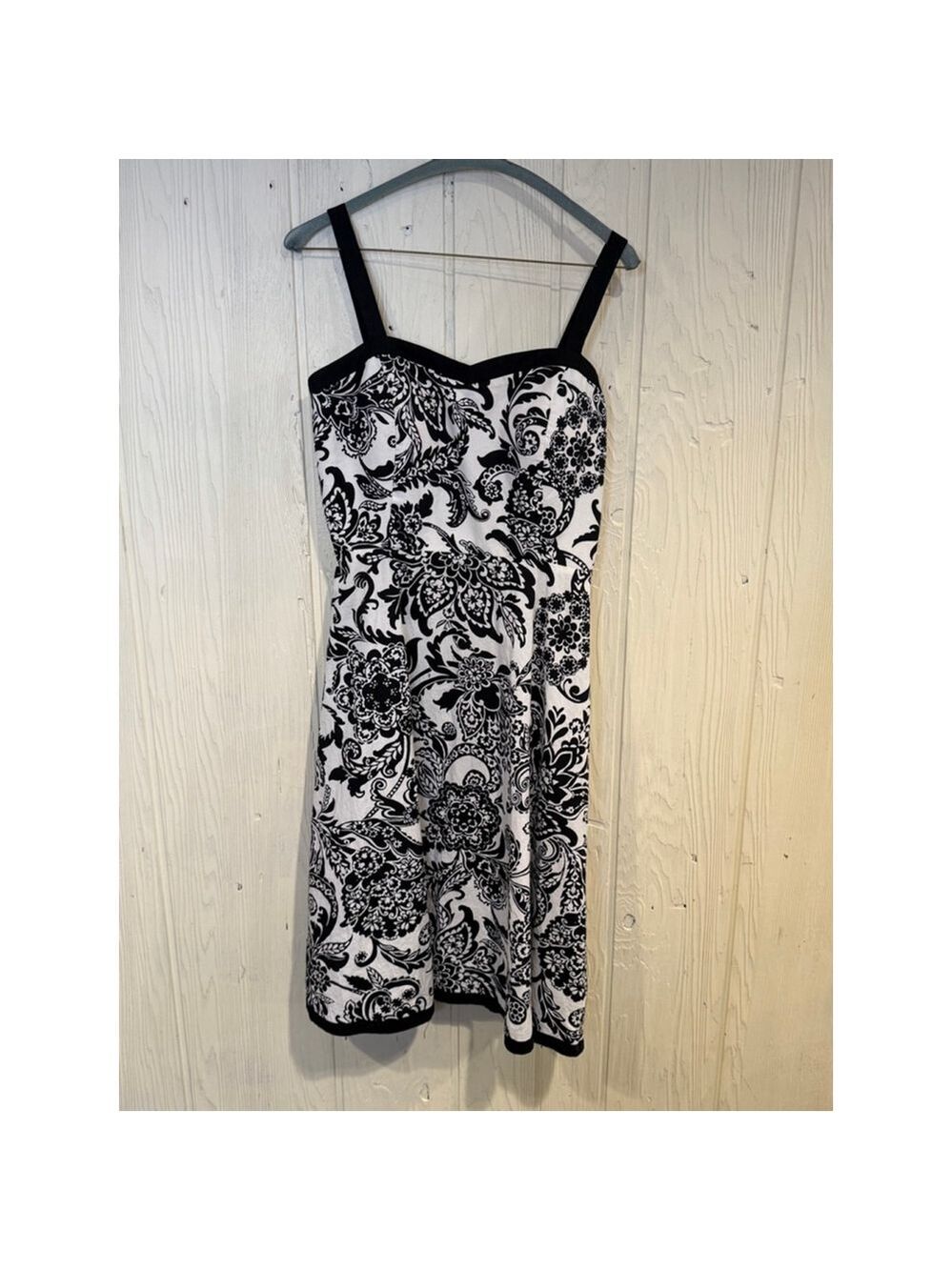 RK Originals Black and White Floral Mini Dress Size 8